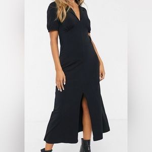 Midi tea dress with collar